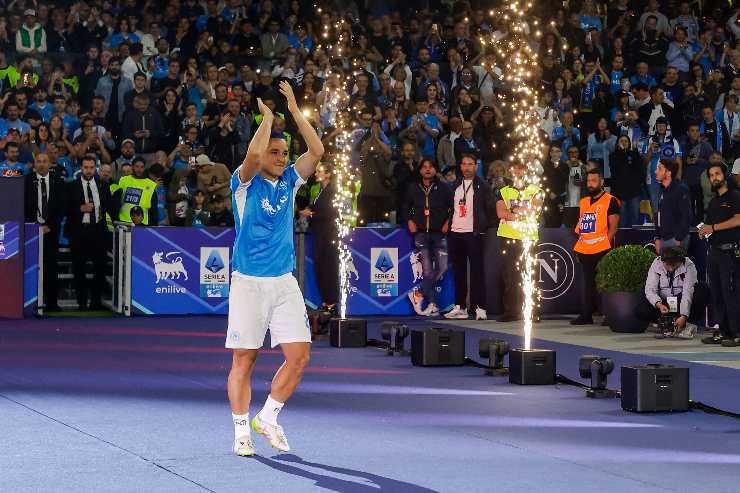 Raspadori alla premiazione Scudetto