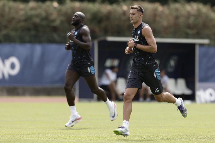 Lucca e e Lukaku si allenano 