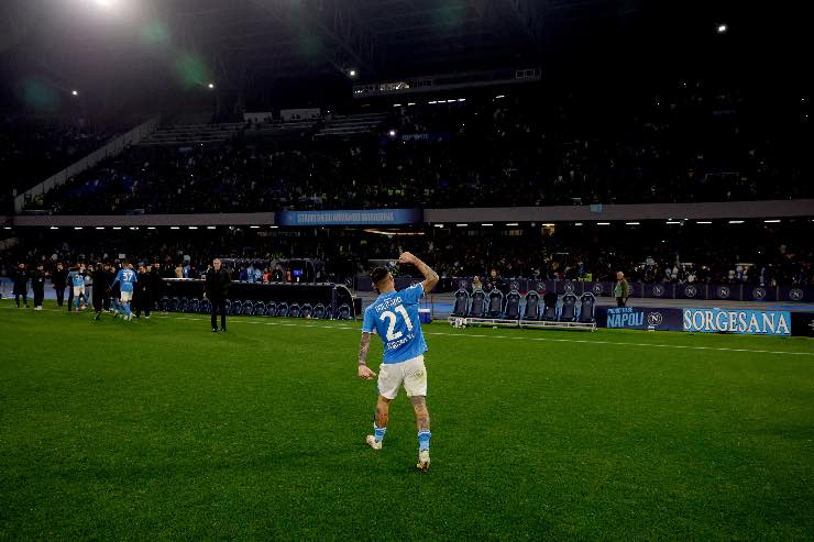 Politano esulta allo stadio Maradona