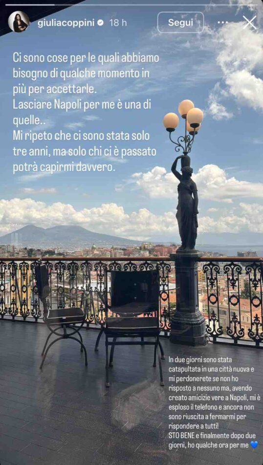 Lady Simeone saluta Napoli