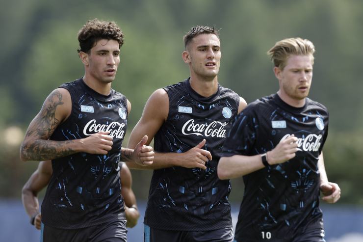 Napoli in allenamento in ritiro