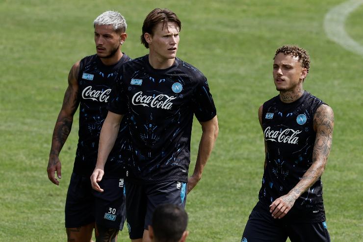 Mazzocchi, McTominay, Noa Lang in allenamento