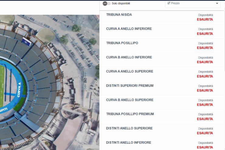 Napoli-Cagliari sold out