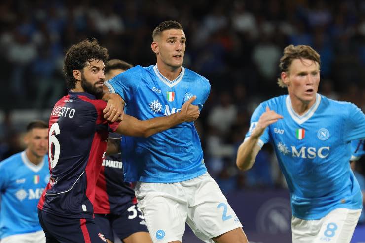 Lorenzo Lucca durante Napoli-Cagliari