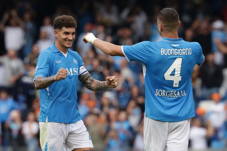 Di Lorenzo esulta con Buongiorno