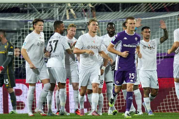 Napoli esulta al gol vs Fiorentina