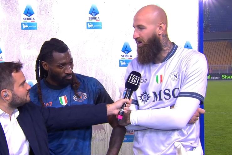 Anguissa e Milinkovic-Savic al termine di Lecce-Napoli