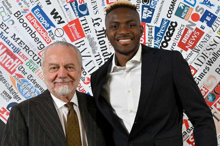 De Laurentiis con Osimhen 