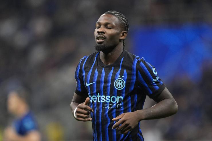 Marcus Thuram con la maglia dell'Inter durante la partita dei nerazzurri nella stagione 2025/2026