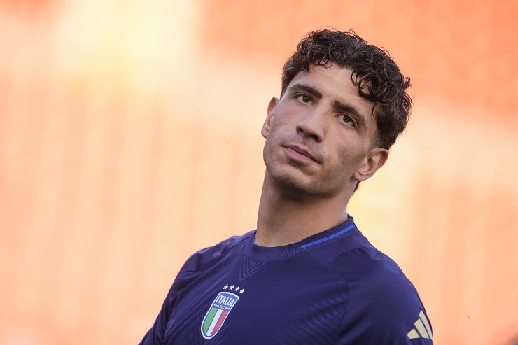 Luca Marinucci durante un allenamento con la Nazionale Italiana Under 21 nel 2025.