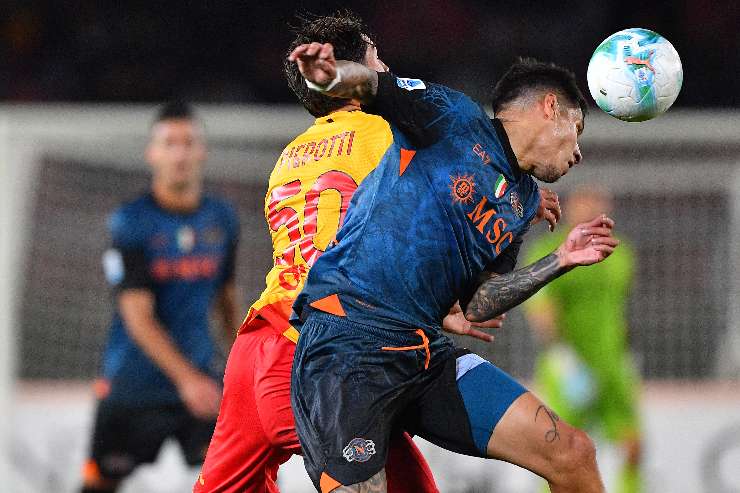 Gara tra Lecce e Napoli