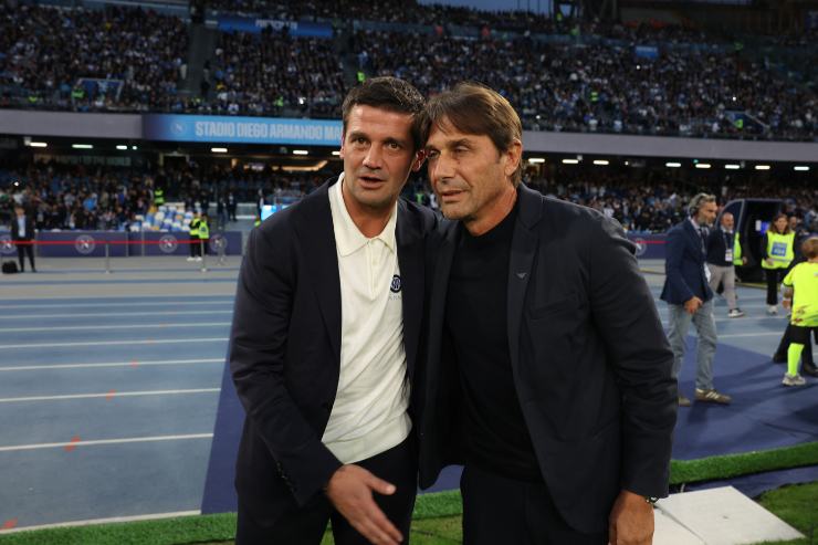 Conte e Chivu nella classica foto di rito prima di Napoli-Inter