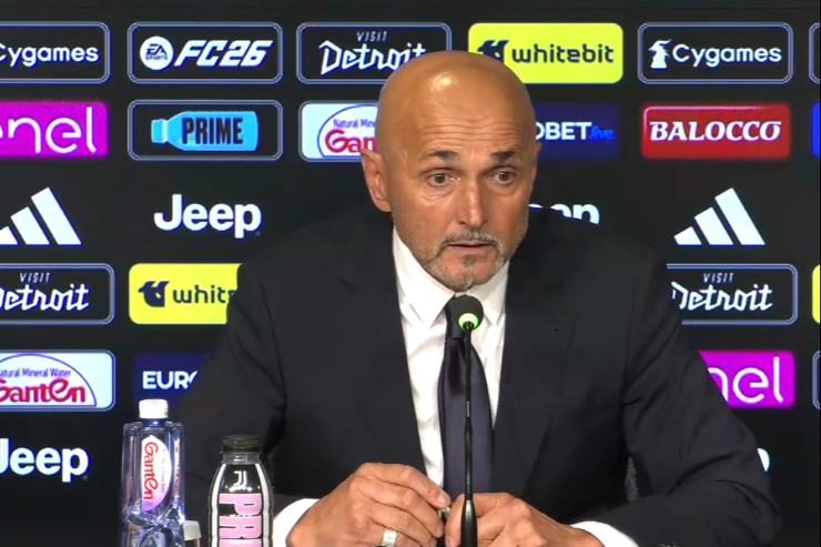 Spalletti in conferenza stampa con la Juventus