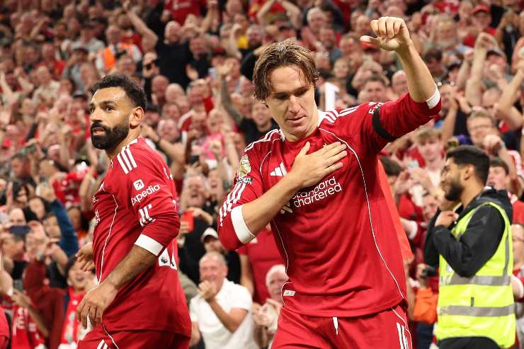 Federico Chiesa con Salah al Liverpool