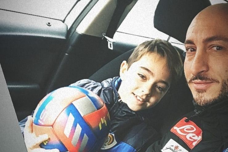 Criscuoli con il nipote Buondonno, che ha sfidato ieri nella gara del Napoli Under 15