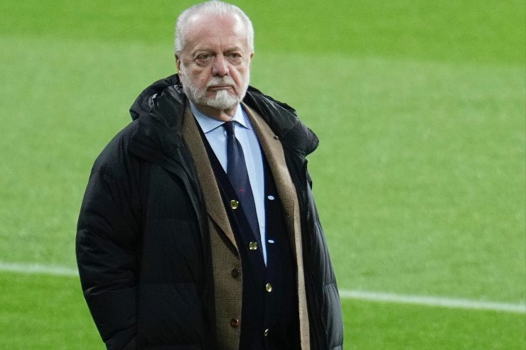 Aurelio De Laurentiis in campo per la Champions League