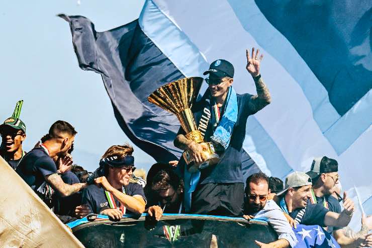 Giovanni Di Lorenzo durante la festa Scudetto 2025