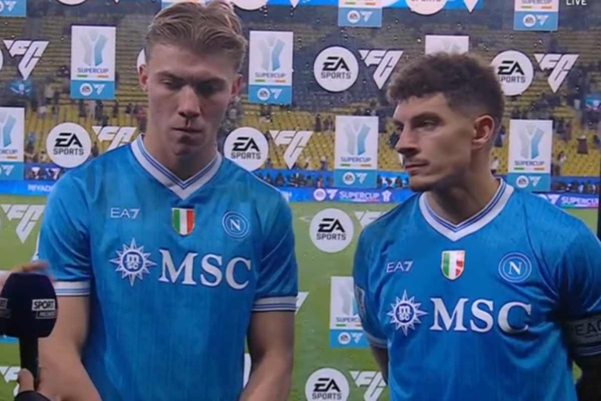 Hojlund e Di Lorenzo dopo Napoli-Milan