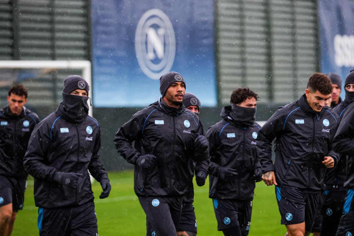 Napoli, gli azzurri durante una seduta di allenamento