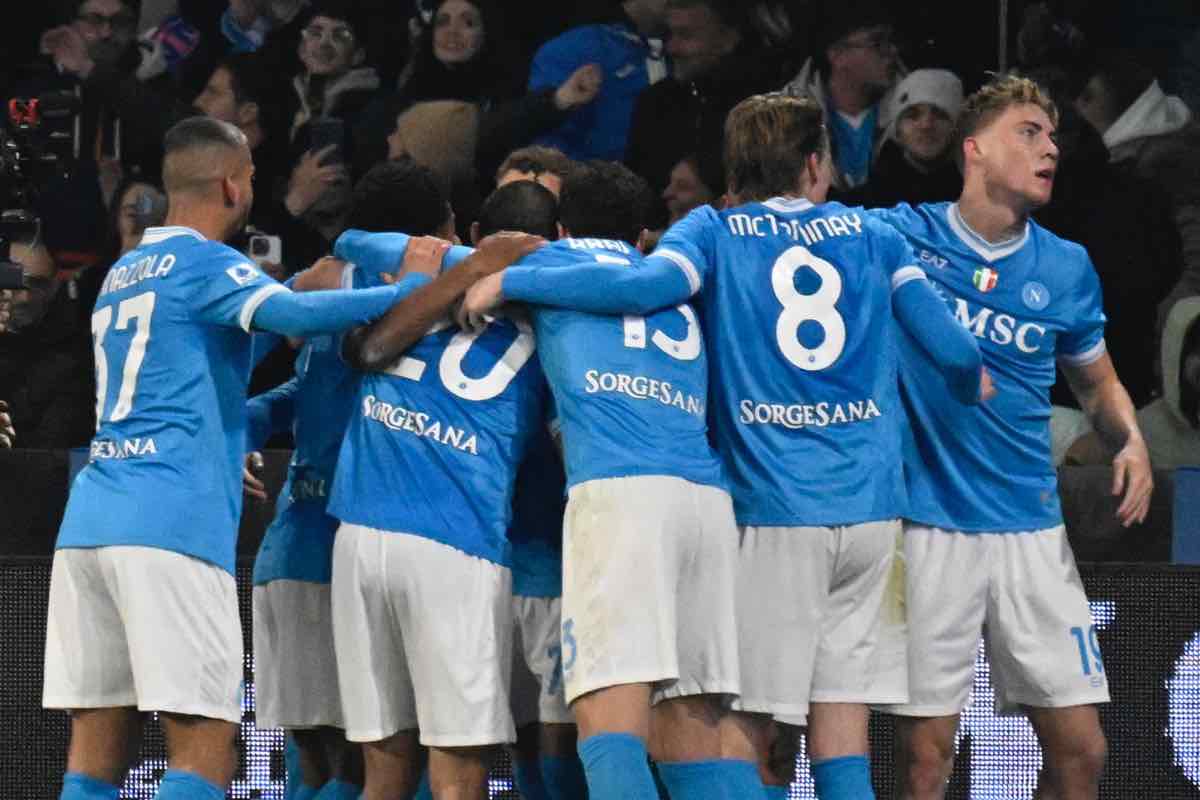 Napoli, gli azzurri esultano dopo un gol
