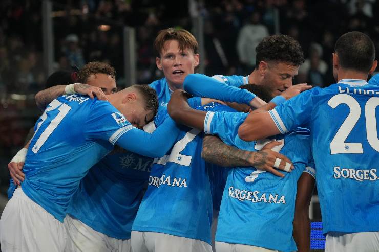 Il Napoli esulta in blocco