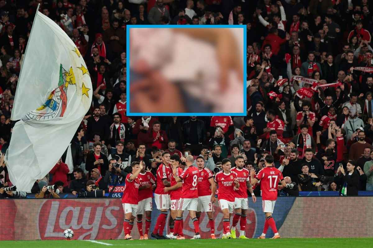 Il Benfica festeggia la vittoria contro il Napoli, ma durante la gara c'è stata anche una grande gioia