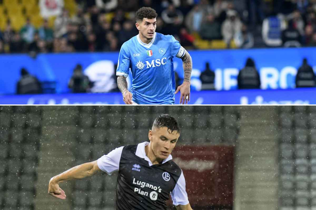 Collage che ritrae Giovanni Di Lorenzo e l'obiettivo del Napoli per sostituirlo, Mattia Zanotti