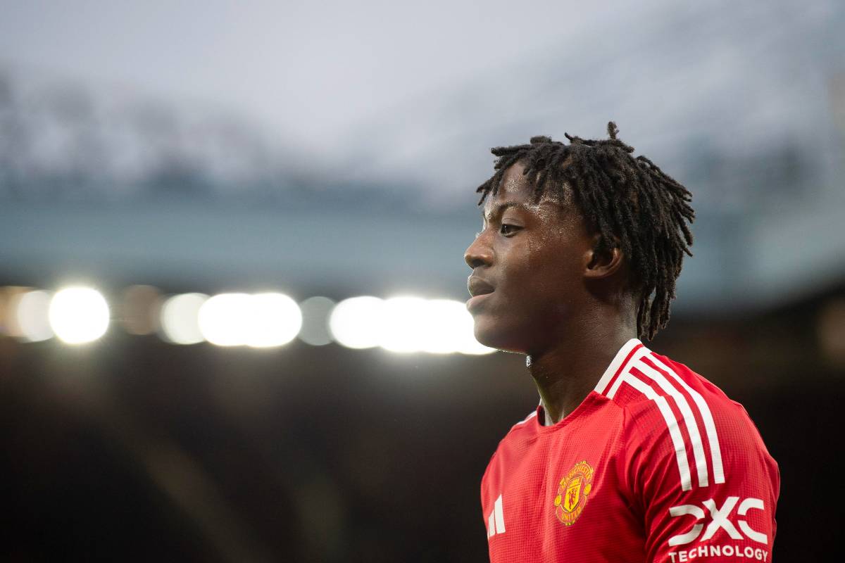 Mainoo in partita con lo United