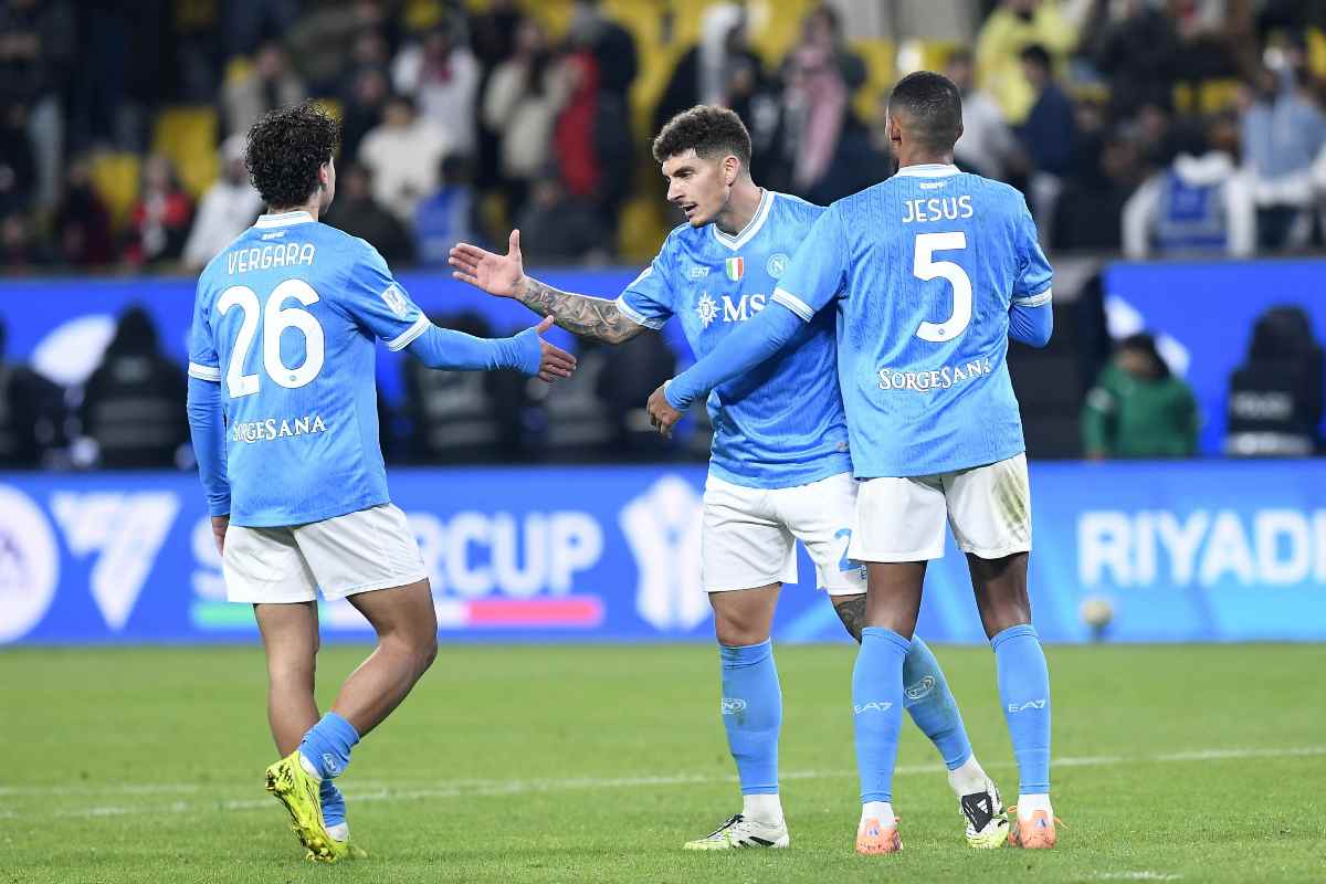 I calciatori del Napoli in primo piano