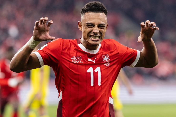 Dan Ndoye con la sua nazionale