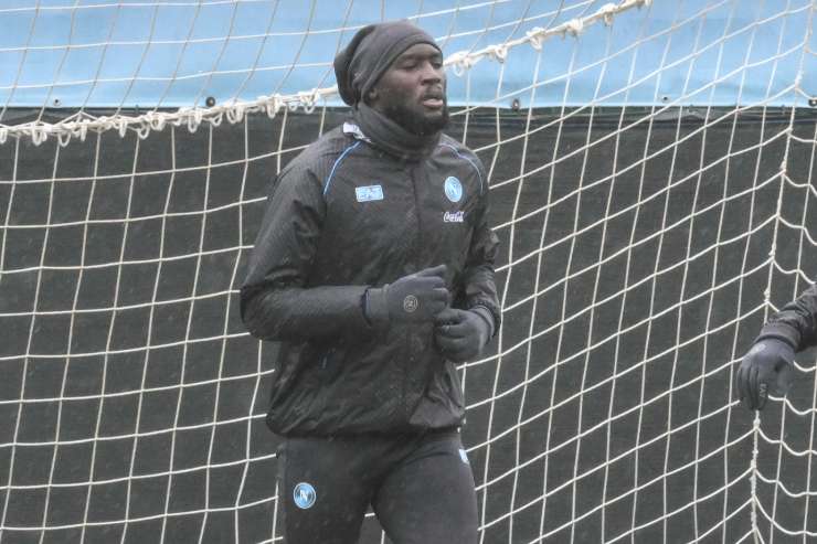 Lukaku in allenamento con il Napoli