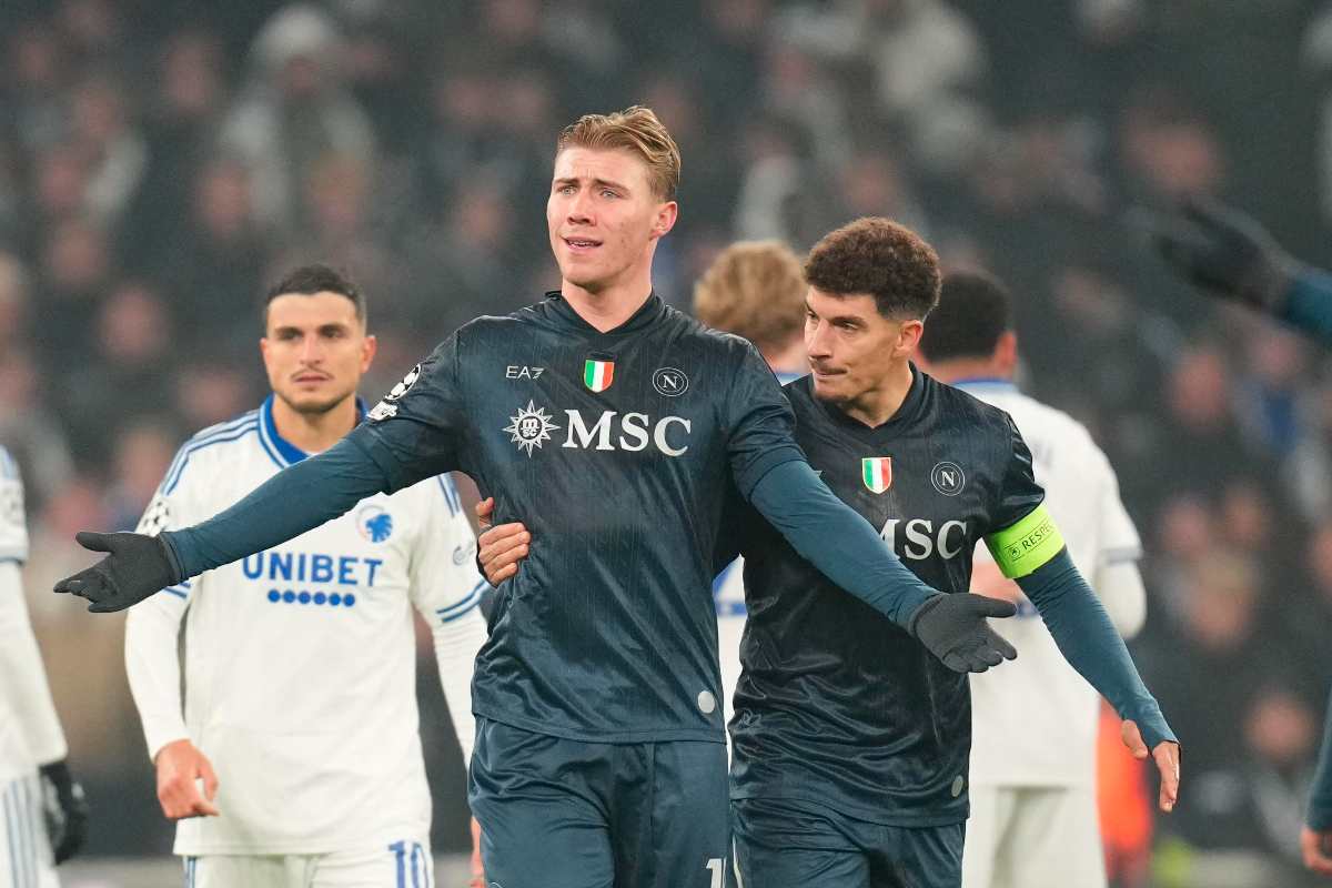 Il Napoli in campo per la Champions League