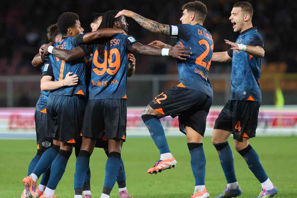Gruppo del napoli contro il Lecce