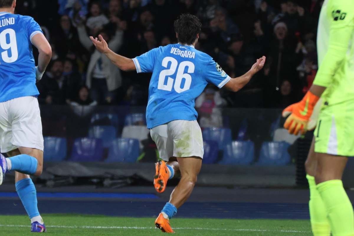 Vergara esulta al gol contro il Chelsea