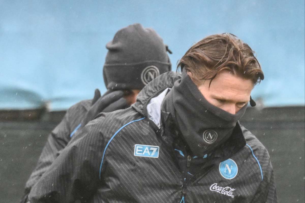 McTominay che si allena con il Napoli