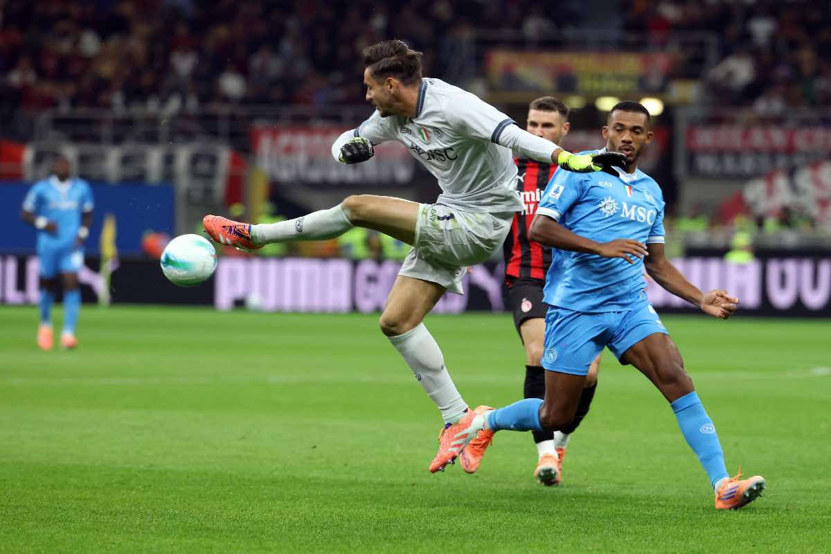 Meret in campo contro il Milan.