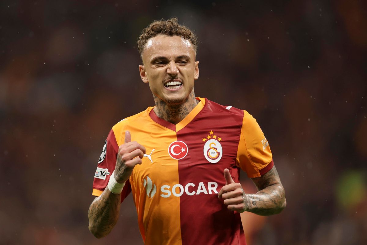 Noa Lang, attaccante del Galatasaray, nel corso del match contro la Juventus