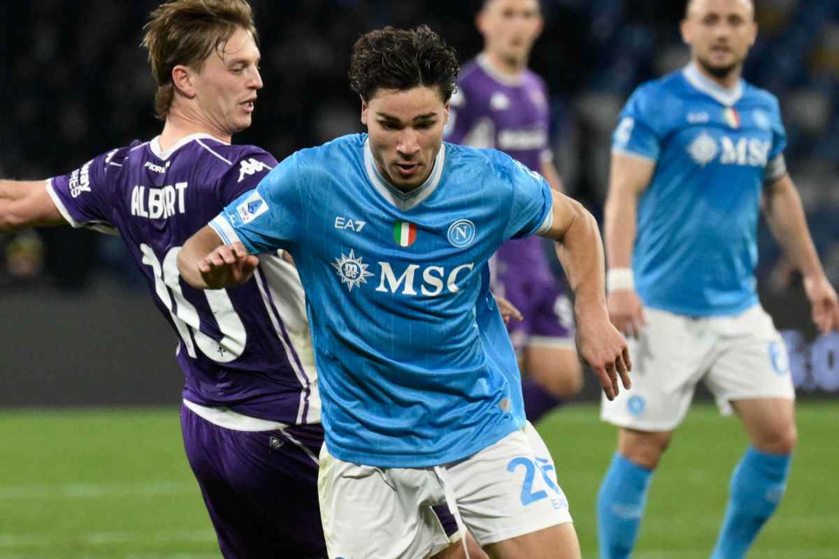 Vergara durante la sfida contro la Fiorentina