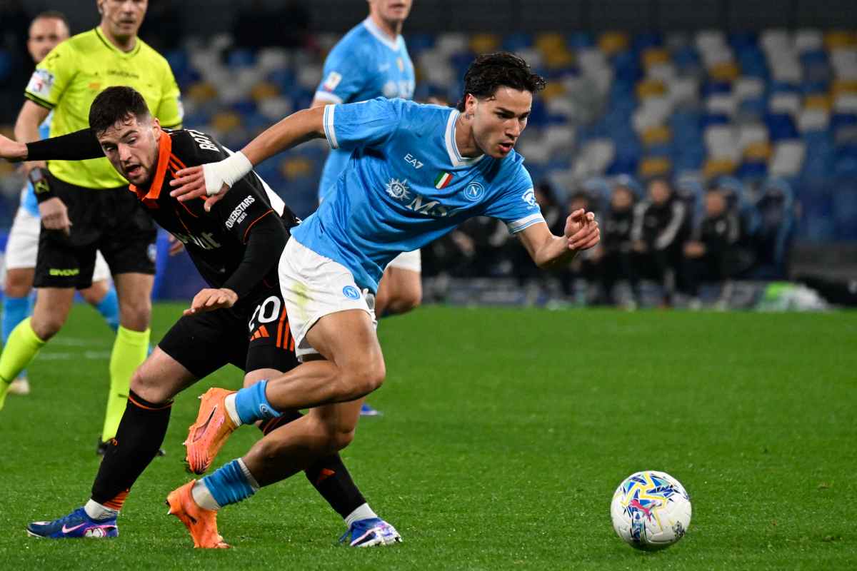 Vergara in azione durante Napoli-Como