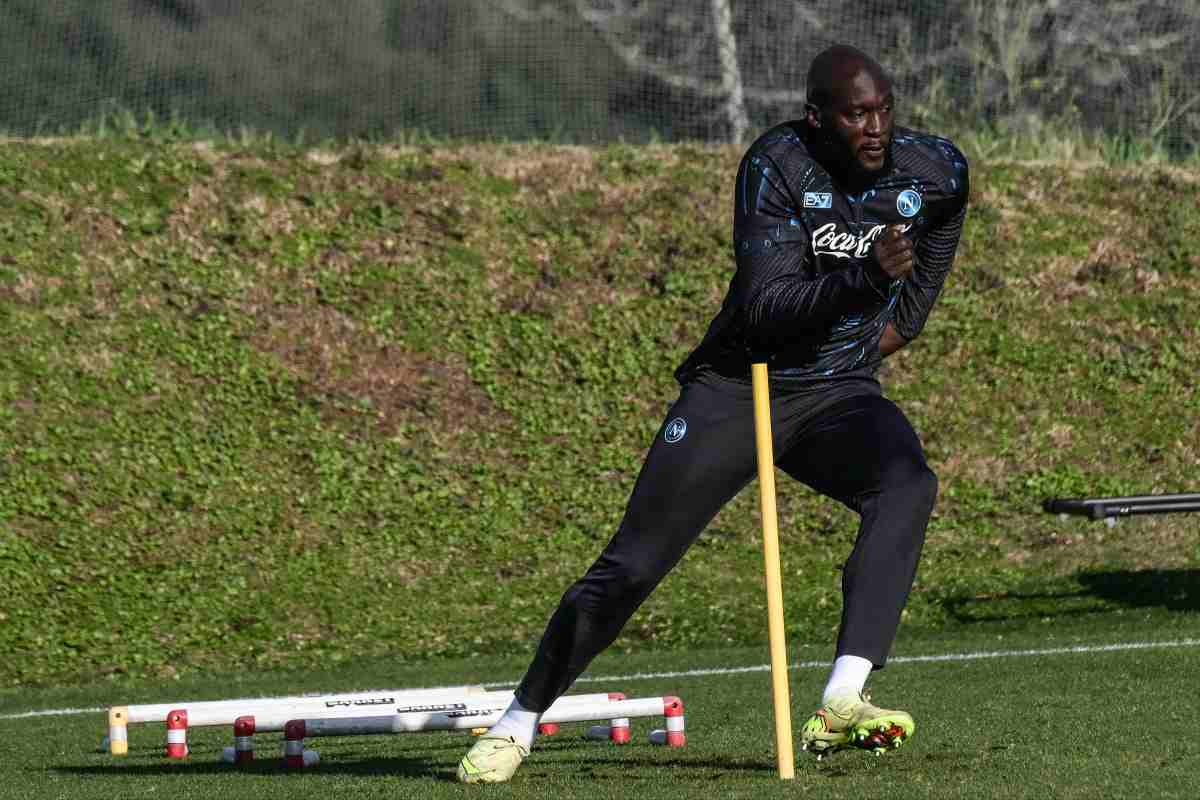 Lukaku in allenamento a Castel Volturno