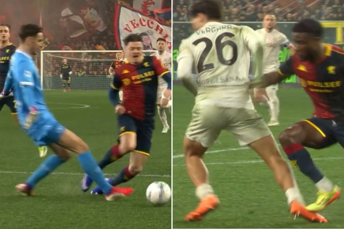 Collage con i due rigori concessi nella gara fra Genoa e Napoli