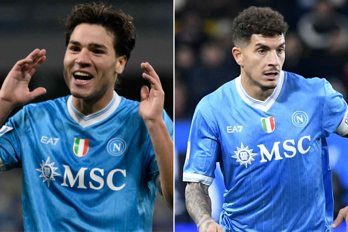 Collage con i calciatori del Napoli Antonio Vergara e Giovanni Di Lorenzo