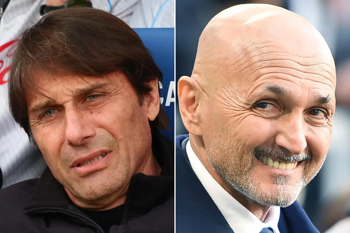Antonio Conte e Luciano Spalletti in panchina con le rispettive squadre