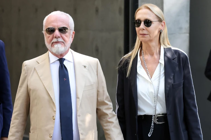 Aurelio De Laurentis con la moglie