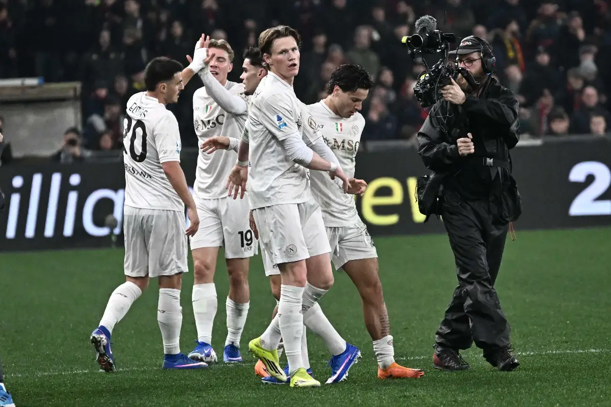 McTominay esulta dopo un gol con la maglia del Napoli