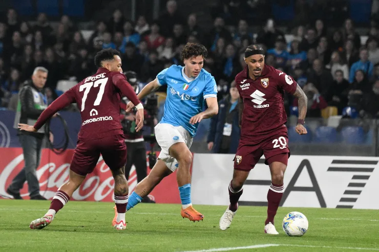 Antonio Vergara in campo contro il Torino in campionato