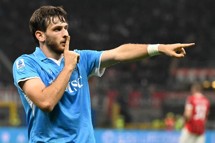 Khvicha Kvaratskhelia con il Napoli