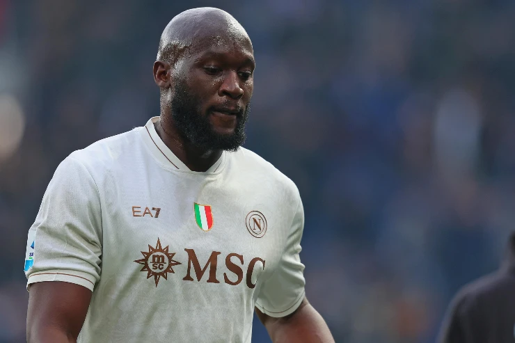 Romelu Lukaku, attaccante del Napoli, al termine della sfida contro l'Atalanta