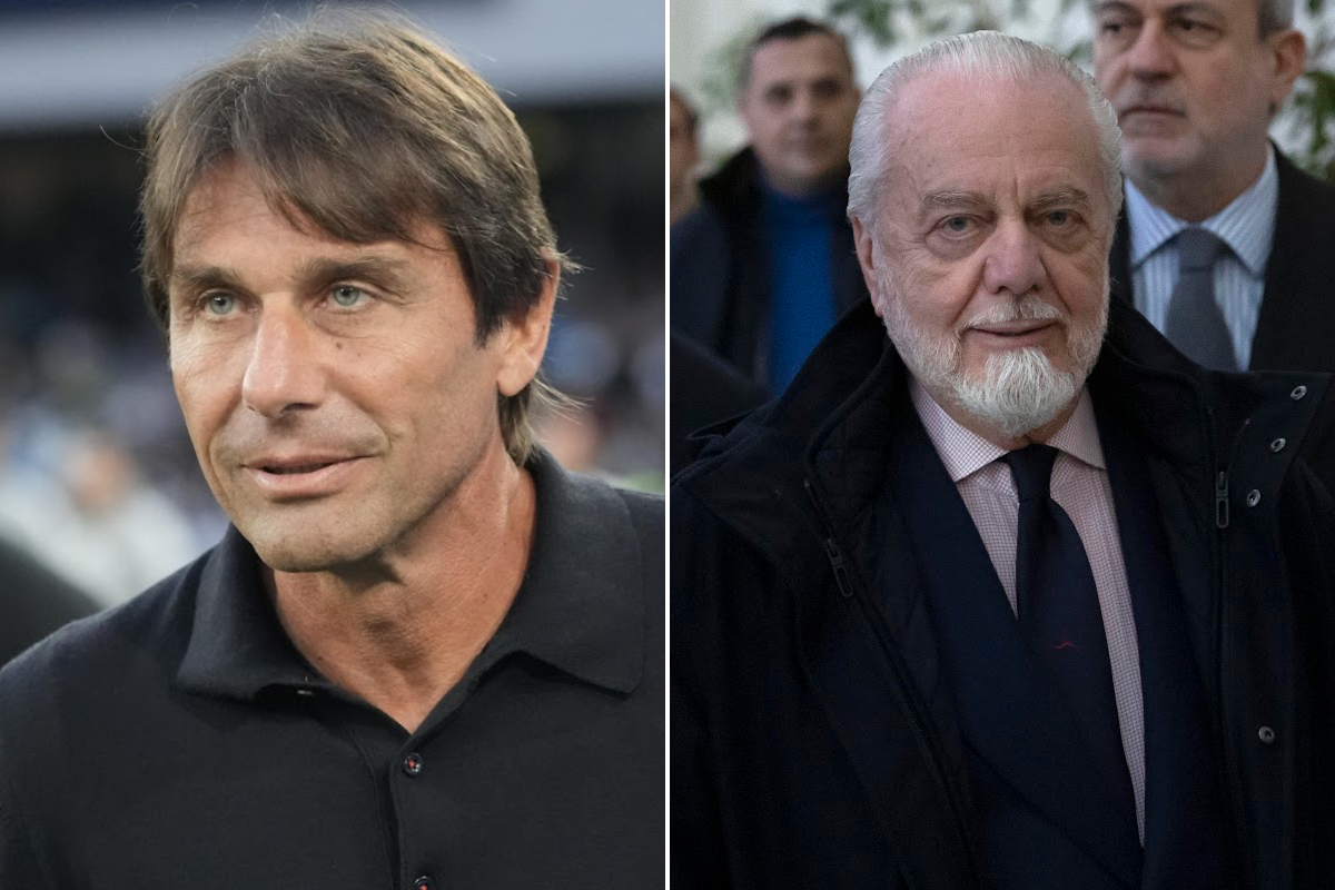 Antonio Conte, allenatore del Napoli, ritratto in primo piano durante una partita