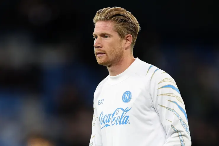 De Bruyne in maglia Napoli durante l'allenamento